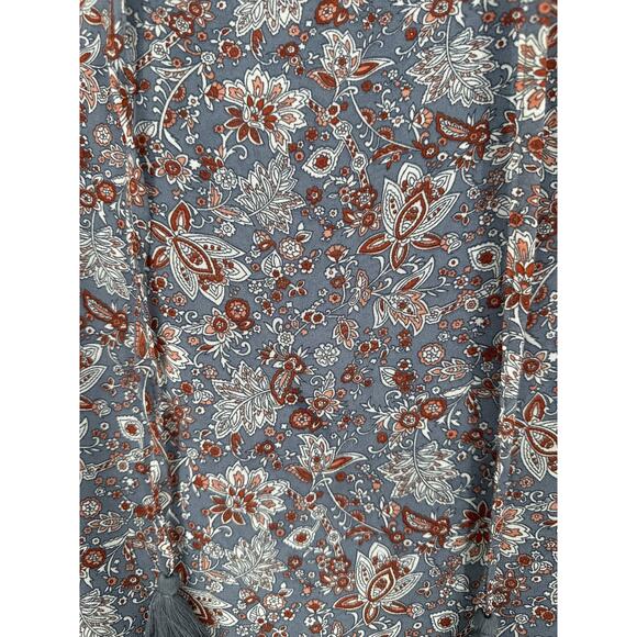 Dress Forum Dress Womens Medium Gray Floral Mini Tiered Boho Cottage Bohemian - Picture 4 of 8